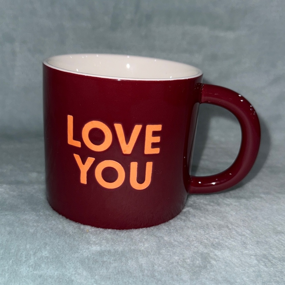 Room Essentials Maroon and Orange Love You Mug